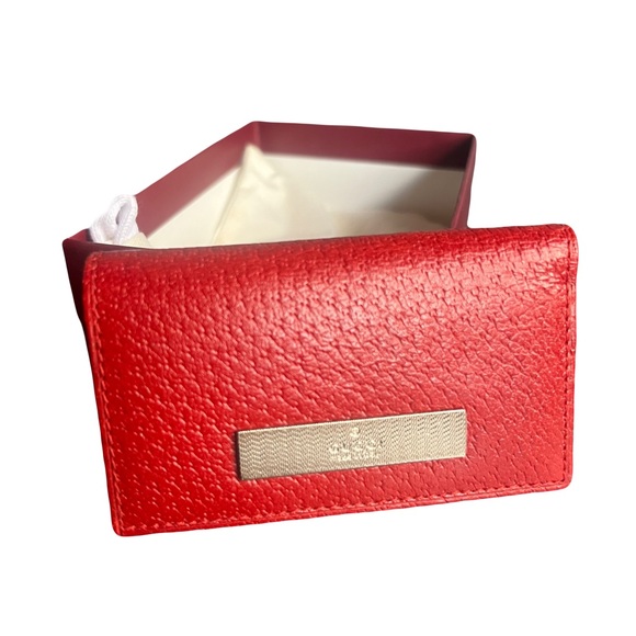 ❌sold❌GUCCI GG Key Ring Case Red Leather Authentic box ribbon dustbag NO CALLOU - Picture 3 of 11